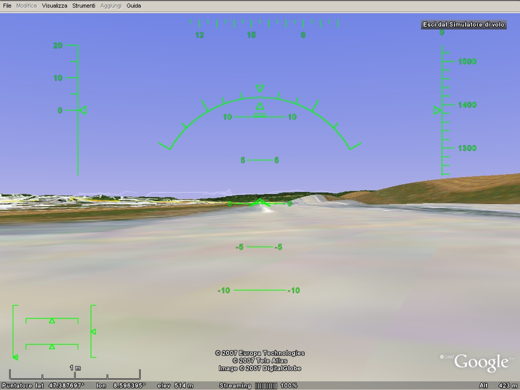 simulatore di volo google earth
